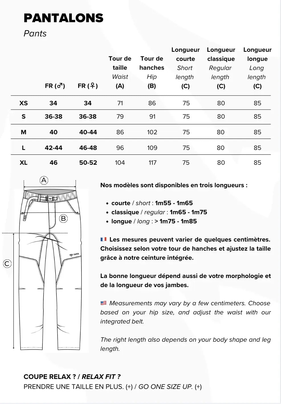 Guide des tailles