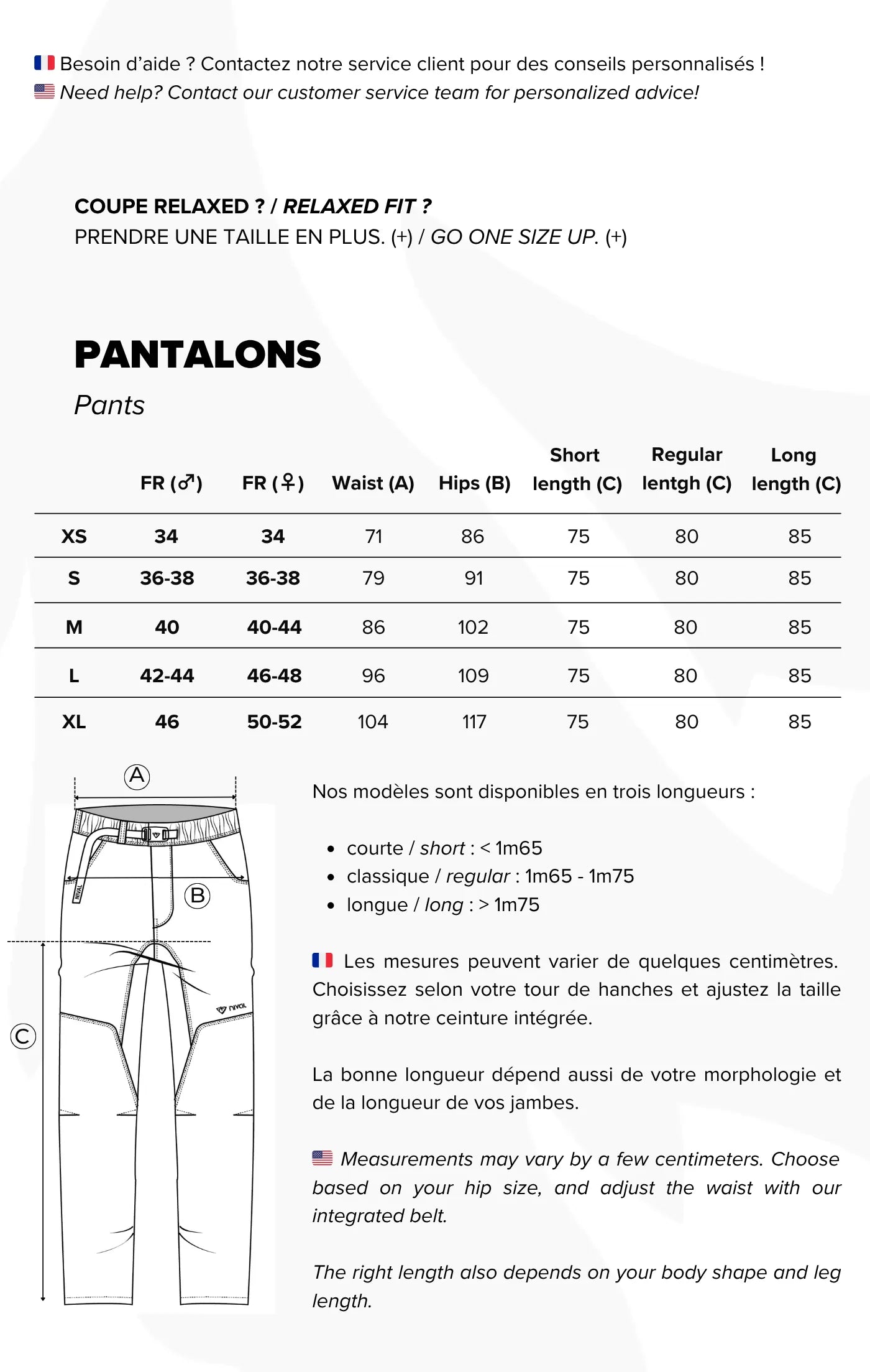 Guide des tailles